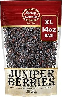 Spicy World Juniper Berries Whole 14 Ounce Bag- Pure - Great for Cooking, Drinks, Tea & More!
