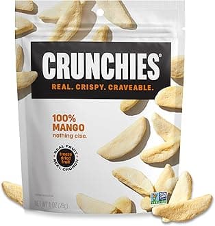 Crunchies Freeze-Dried Fruits, 100% All Natural Crispy Fruit, Non GMO and Kosher, Resealable Freeze Dried Fruit Snack Packs, Pack of 6 (Mango)