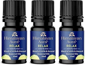 Relax Essential Oil for Stress Relief, Sleep & Anxiety | 100% Pure Lavender Oil Blend for Diffuser, Massage & Aromatherapy | Natural Calming Oil for Relaxation (10ml Pack of 3)