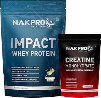 NUTRITION Impact Whey Protein Supplement Powder Combo (1 kg with 100g Creatine, Malai Kulfi)