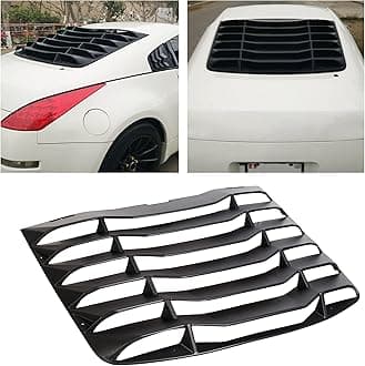 ECOTRIC Rear Windshield Louvers Window Sun Shade Cover ABS Compatible with 2003-2008 Nissan 350Z Matte Black