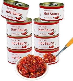 Artisanal Spicy Chili Sauce,Umami Mushroom Hot Sauce,Bold, Fiery Flavor Packed with Real Vegetables,Perfect for Grilling, Stir-Fries, Dipping & Marinades - 8 cans
