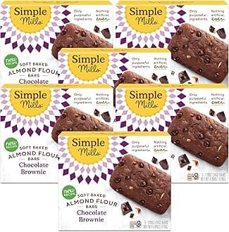 Simple Mills Soft Baked Almond Flour Bars, Chocolate Brownie, Nothing Artificial, Kosher, Grain Free, Gluten Free, 5.99 Ounce (Pack of 6)