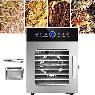 CNAOHGHN 8/12/20 Trays Stainless Steel Food Dehydrator Machine, Freeze Dryer Machine, Pet Snack Dryer With 1-24h Timing, 30-90 °Cdegrees Temperature Control, For Fruit, Vegetable