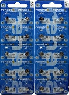 Renata 20 Silver Oxide 364 Zero Mercury Electronic Batteries