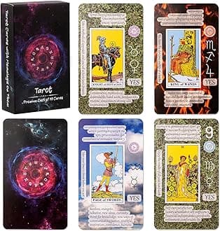 Prophet Tarot Cards with Meanings on Them, Learning Tarot Cards Set for Beginner, Deck Fortune Telling Game, Keywords, Chakra, Planet, Zodiac, Element, Yes or No, Affirmations