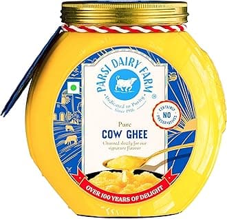 Parsi Dairy Farm's 100% Cow Ghee: Pure and Traditional Desi Ghee With No Preservatives & Vegetarian | 500 ML
