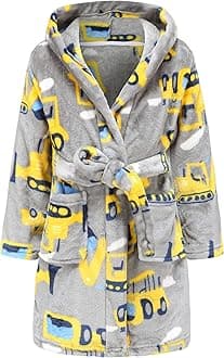 Boys Soft Fleece Robes Plush Hooded Bathrobes Sleepwear for Kids 1-16 Years