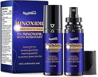 5% Minoxidil Hair Growth for Men and Women: 2-Pack Extra Strength Minoxidil Hair Loss Treatment Serum with Rosemary for Faster Stronger Thicker Hair Growth - 60ML Each