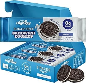 Sugar Free Sandwich Cookies - Low Calorie, Keto-Friendly Snack With Zero Sugar and Gluten Free - 30 Count