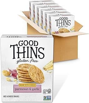 Parmesan & Garlic Rice & Cheese Snacks Gluten Free Crackers, Bulk Snack Crackers, 6 - 3.5 oz Boxes
