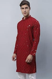 Jompers Men's Chikankari Embroidered and Sequence Kurtas Only
