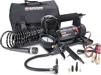 VIAIR 400P-A EF Enhanced Flow - 40145 Automatic Tire Inflator Portable Offroad Air Compressor for Truck & SUV | 12V On/Off Road Tire Pump Air Compressor | 150 PSI (SAE, Alligator Clips)