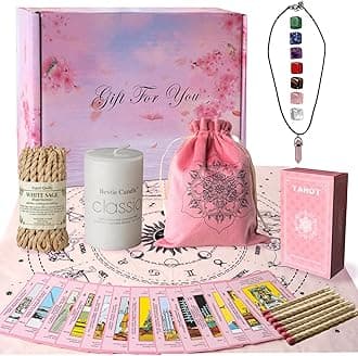 Myripoly Tarot Cards Set with Meanings on Them-Beginner Tarot Deck Set-Tarot Spread Cloth,Velvet Pouches-Tarot Cards for Beginners Crystal-Rope Satya Incense