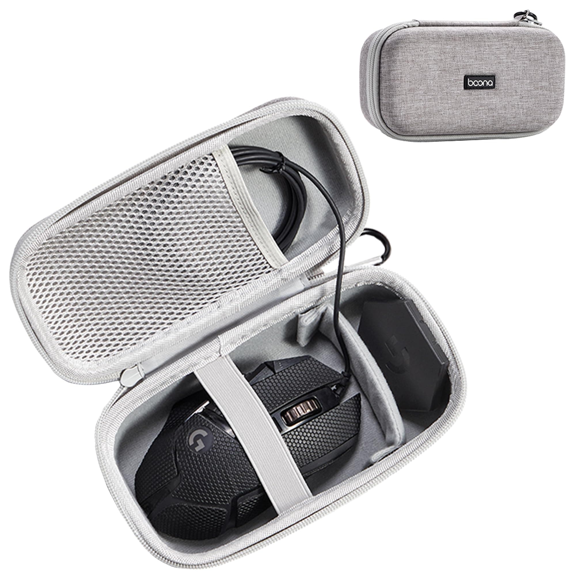 Hard Travel Mouse Case Compitable with Logitech G PRO X Superlight, GPX2, G305, G502, G703, MX Master 3S/3, M720, MX Anywhere 2S/3/3S, Fits Wired Wireless Gaming & Productivity Mice (Grey)