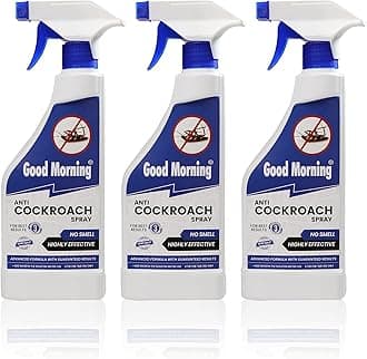 Good Morning Cockroach Killer Spray 40ml | Long-Lasting Protection Against Roaches | Easy-to-Mix Concentrate Spray Solution with Safe, Effective & Reliable | Powerful Roach Control Formula for Kitchens & Corners (Pack of 3)