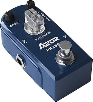 AZOR Phase Pedal Mini Analog Effect Pedal for Electric Guitar & Bass True Bypass, Pure Signal Processing Compact & Portable Design Stage & Studio Use