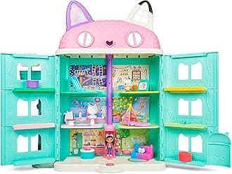 Gabby's Dollhouse Purrfect Dollhouse with 2 Toy Figures, 8 Furniture Pcss, 3 Accessories, 2 Deliveries and Sounds, Kids- 3 and Above