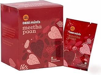 Meetha Paan Mouth fresheners, Desi Mints, Refreshing Mouthfreshener, Mukhwas, Box of 12 Sachets