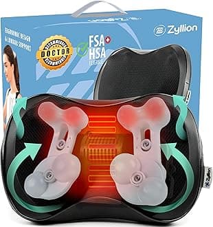 Back Neck Shiatsu Massager - Kneading Massage Pillow with Heat for Shoulders, Lower Back, Feet, and Legs (ZMA-25)