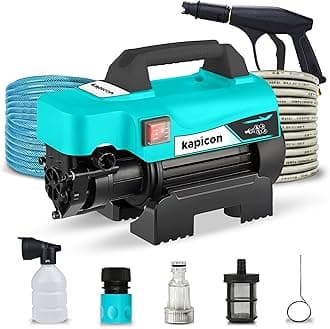 Kapicon KP-5 Portable High Pressure Car Washer Cleaner Pump for Multiple Cleaning Applications with All The Required Accessories & 2 KW Motor with 2175.57 PSI Max Pressure