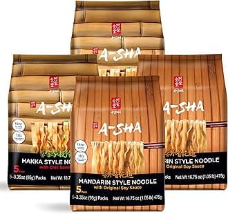 Healthy Asian Instant Noodles with Sauce Pack, Pantry, Vegan, Air Dried, Protein Rich, Ideal for Ramen, Roasting, Wok, 2 Flavors, 0.5kg (Pack of 4)