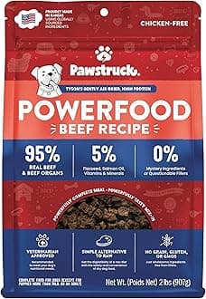 Pawstruck Natural Air-Dried Dog Food with Real Beef, Grain-Free, Made in the USA, Non-GMO and Veterinarian Recommended, High Protein Ingredients