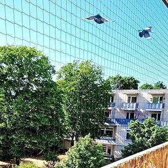 Mr. Right Pigeon Net for Balconies, Bird Control, Anti Bird and Monkey Heavy Duty HDPE Mesh Net for Balconies (5x9ft), Installation Kit Included