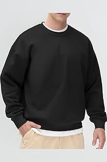 THE GYM PEOPLE Men's Fleece Crewneck Sweatshirt Thick Loose fit Soft Basic Pullover Sweatshirt