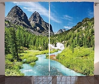 Ambesonne Multicolor Curtain Panels 108" X 90" Multi p_10002_108x90_0404