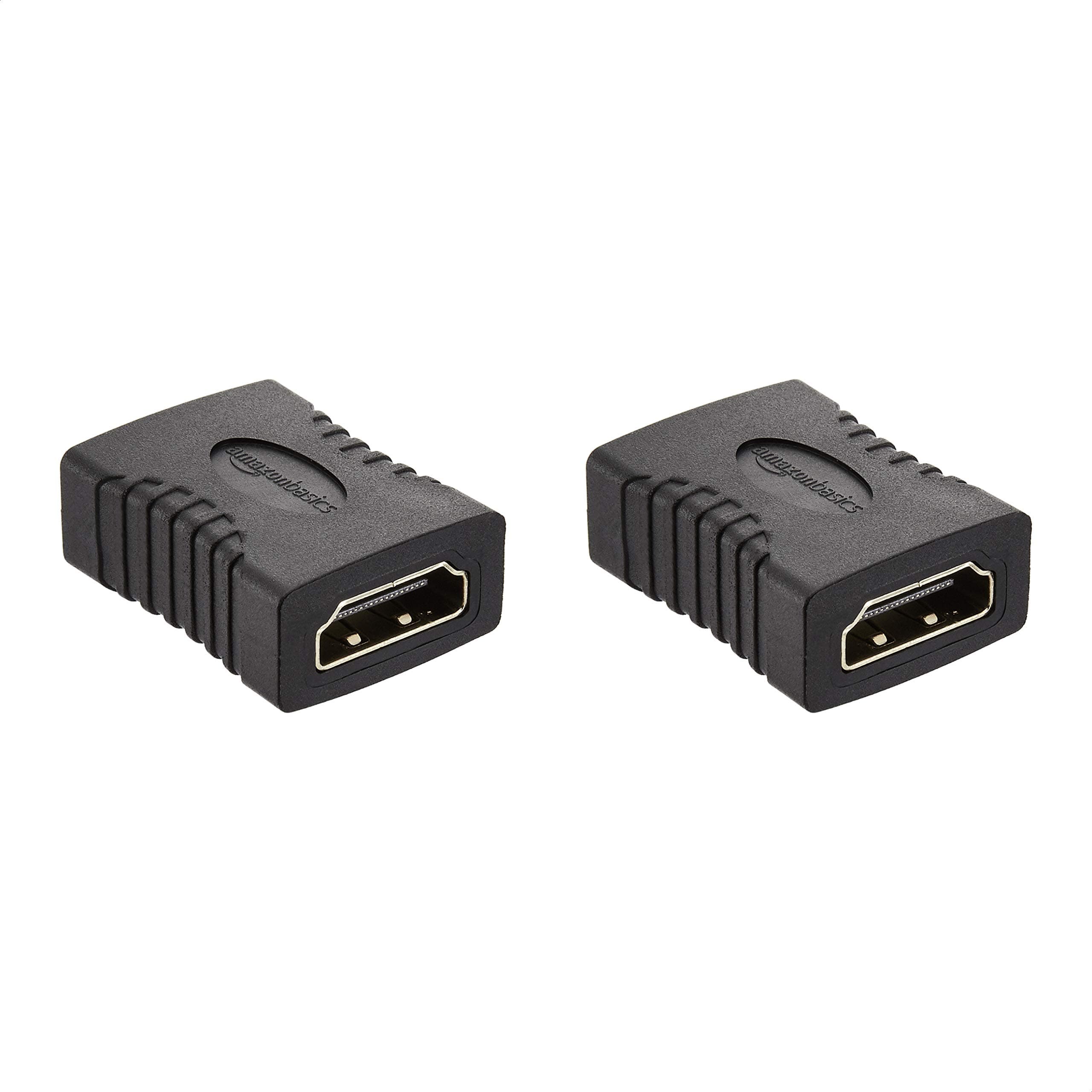 Amazon Basics HDMI Coupler 2 count (Pack of 1), 29 x 22mm, Black