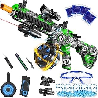 Electric Gel Ball Blaster, High Speed Automatic Splatter Ball Blaster with 50000+ and Goggles, Rechargeable Splatter Ball Toys for Outdoor Activities Game Party-Green