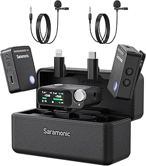 Saramonic Ultra Wireless Microphone for iPhone/Camera/Android, 32-Bit Float Recording, Timecode Sync, Noise Cancellation, 130dB SPL, IPX5 Water Resistance, 984’ Range, Vlog, Streaming