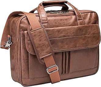 Men's Business Travel Briefcase Leather Handmade Messenger Bags Laptop Bag