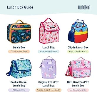 Wildkin Kids Insulated Lunch Box – Durable and Reusable for School & Travel - Party Animals