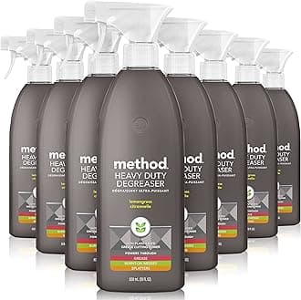 Method Heavy Duty Degreaser, Lemongrass Scent, Oven Cleaner & Stove Top Cleaner, 28 Oz Spray Bottles (Pack of 8)