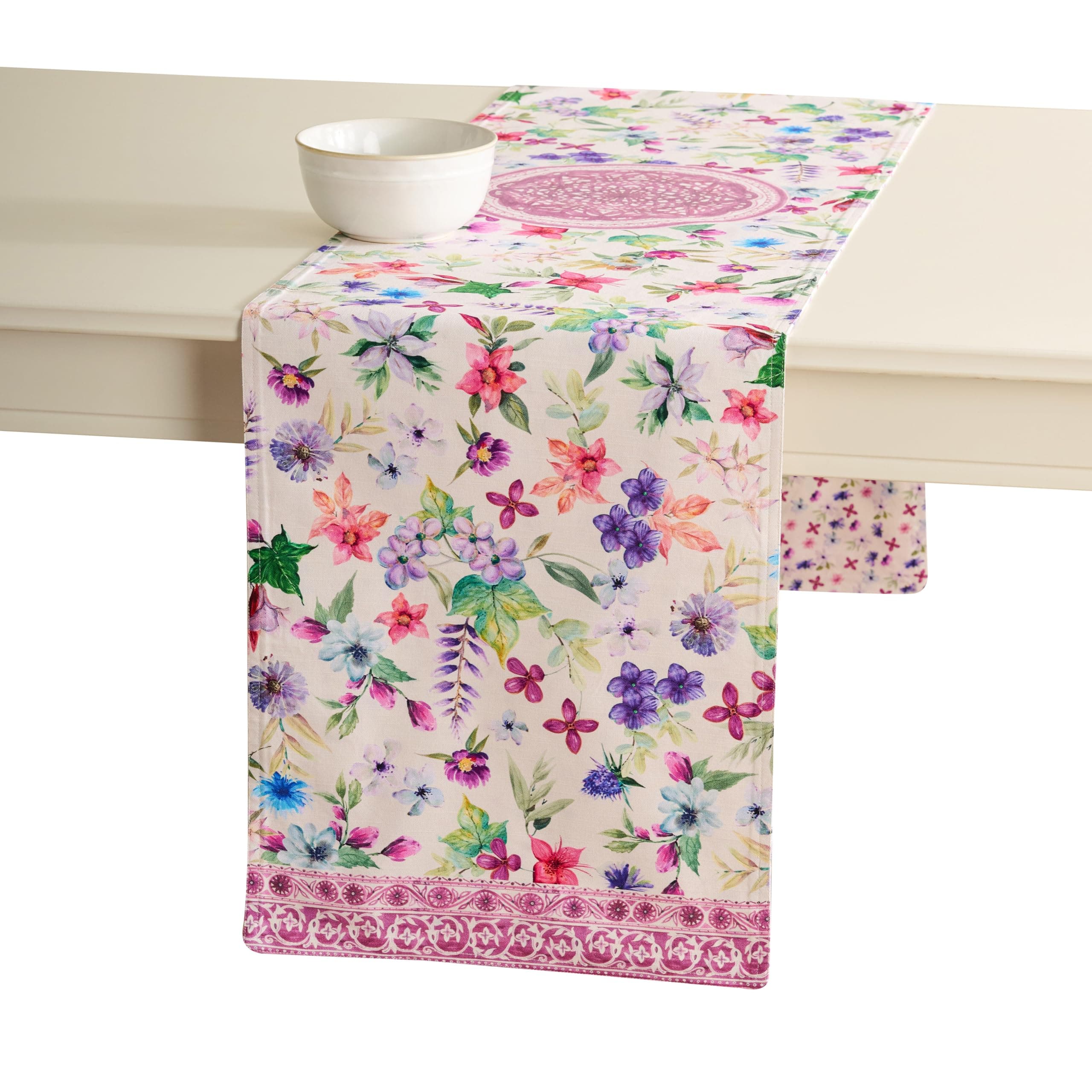 Maison d' Hermine Table Runner 100% Cotton Double Layer Table Runners 72 inches Long Decorative for Home Kitchen Dining Party Baby Shower Wedding Bridal Shower Spring Summer (Chardon, 14.50" x 72")