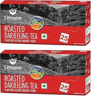 Roasted Darjeeling Tea Bags - 25 TeaBags (Pack of 2) | Flavoury Golden Orange Pekoe | Premium Black Tea with Rich Taste & Flavor