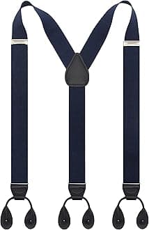 'Timiot Y Back Button 1.4'' Suspenders for Men with Stylish Leather Button Ends Long Lasting Stretch Ultimate Fashion'