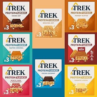 – Trek Protein Flapjacks Bars 24 x 50g - Mixed Case Variety Pack - Natural Ingredients Snacks, Vegan Protein Bar