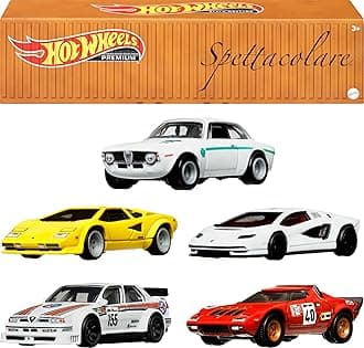 Premium Car Culture Che Figata Container Set with 5 1:64 Scale Die-Cast Toy Cars in Collectible Storage Container, Gift for Collectors, HKD99