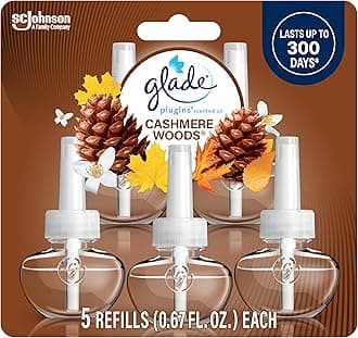Plugins Scented Oil Jasmine Air Freshener Refill, Cashmere Woods, 5Count
