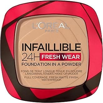 Infallible 24H Fresh Wear Foundation in a Powder, 140 Golden Beige, 9g, Waterproof, sweatproof & transferproof formulation, 24H long-lasting, unshakable foundation