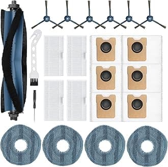 23 Pack C20 Omni Replacement Parts Accessories for Eufy C20 Omni Robot Vacuums kit, 1 Roller Brush, 4 HEPA Filters, 4 Mop Pads, 6 Side Brushes, 6 Dust Bags, 1 Clean Tool, 1 Screwdriver