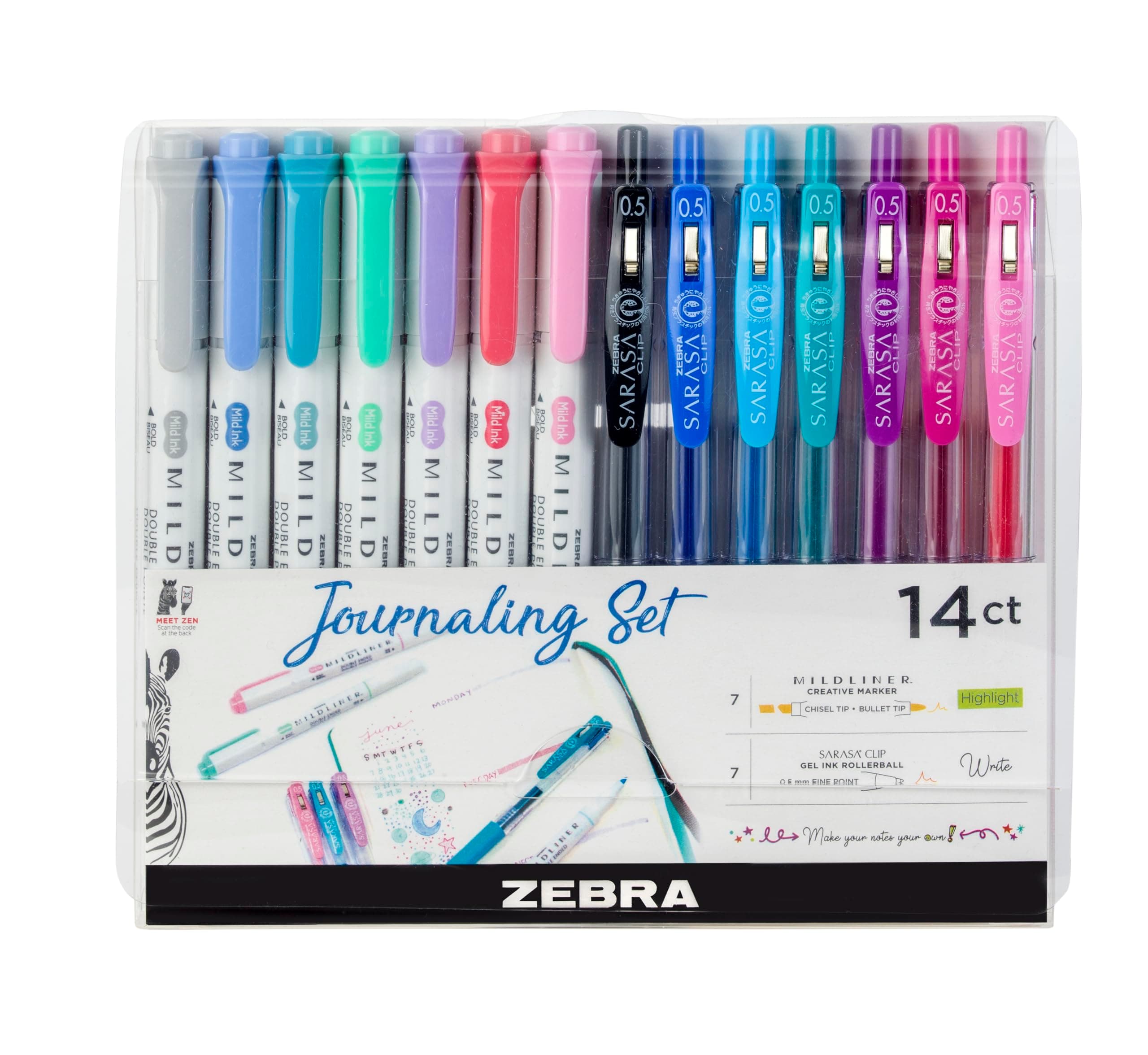 Zebra Pen Journaling Set, 14-Pack