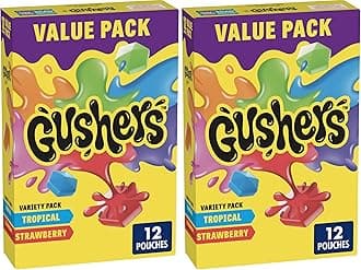 Fruit Flavored Snacks, Strawberry Splash and Tropical, 12 ct (Pack of 2)