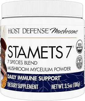 Host Defense Stamets 7 Mushroom Powder - 7 Species Blend - Mushroom Supplement for Immune Support with Royal Sun Blazei, Cordyceps, Reishi, Maitake, Lion's Mane, Chaga & Mesima - 3.5 oz (66 Servings)*