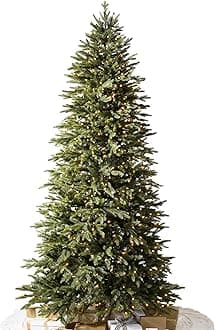 Silverado Slim - Realistic Narrow Christmas Tree with True Needle Foliage with Premium Stand & Easy Assembly for Indoor Holiday Decorating, LED Clear, 6'