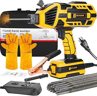 Portable Electric Welding Machine, 20-120A Upgraded 110V Handheld ARC Welding Machine with IGBT Inverter 6 Variable Current Adjustment, Welding Tool Set for 20 x 3/32"-1/8" Welding Rod Gift