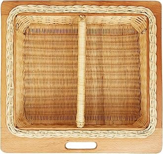AKWAY Wicker basket for modular kitchen | wicker basket for kitchen storage | Wicker basket for onion, patato (With Partition, 22.5" W (564mm) X 20" L X 6" H))